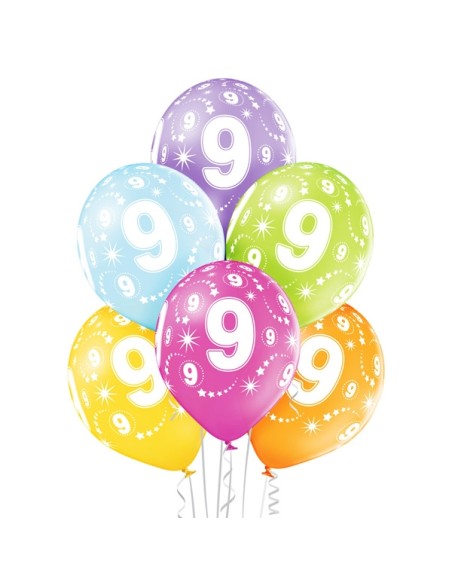 6 ballons 8ème anniversaire