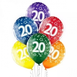 6 ballons 20ème anniversaire