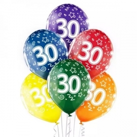 6 ballons 30ème anniversaire