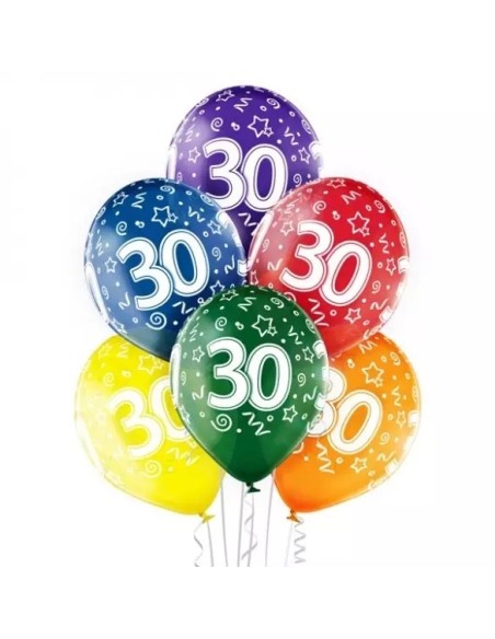 6 ballons 20ème anniversaire