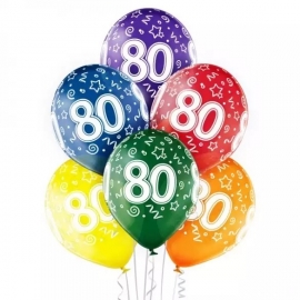 6 ballons 80ème anniversaire