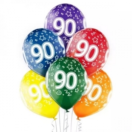 6 ballons 90ème anniversaire