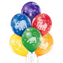 6 ballons Animaux du zoo