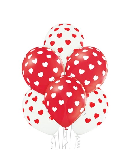 6 ballons coeurs