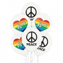 6 ballons peace and love