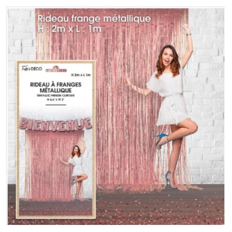 Rideau Franges métalliques rose gold