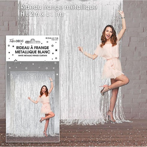 Rideau Franges métalliques rose gold