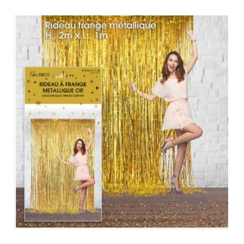 Rideau Franges métalliques bleu