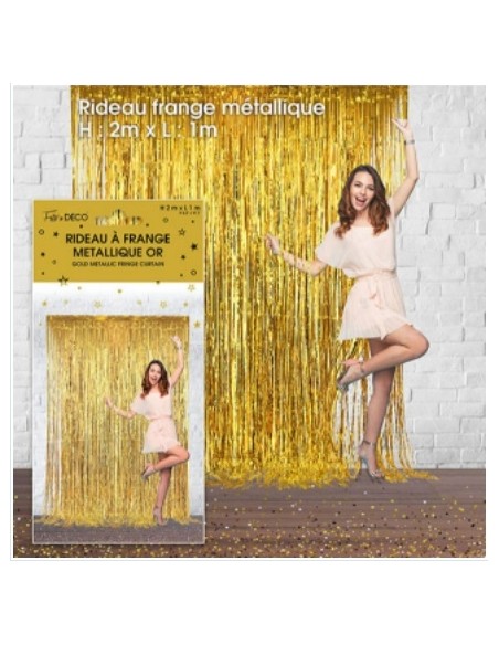 Rideau Franges métalliques bleu