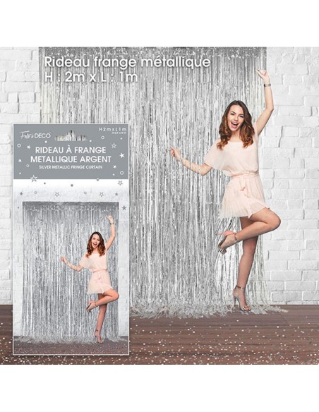 Rideau Franges métalliques or