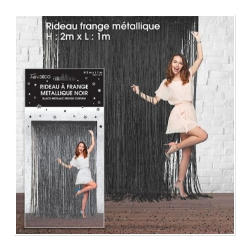 Rideau Franges métalliques argent