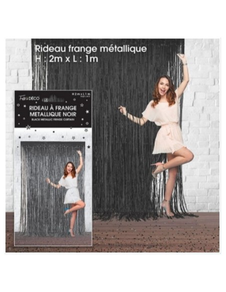 Rideau Franges métalliques argent