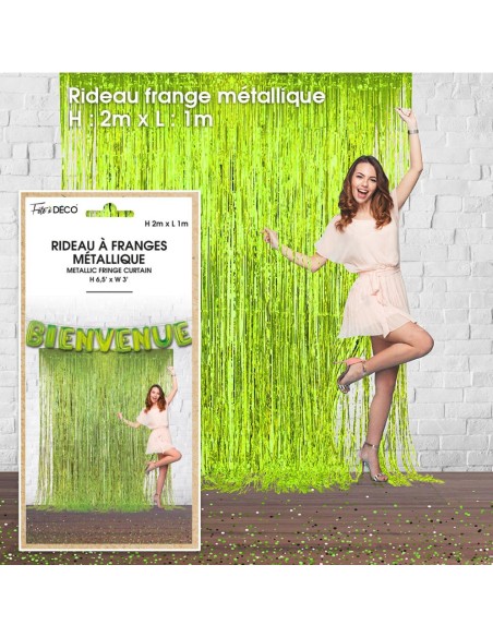 Rideau Franges métalliques rouge