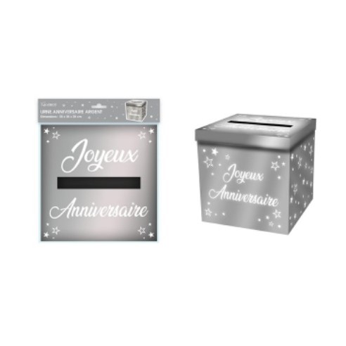Urne anniversaire paillettes argent