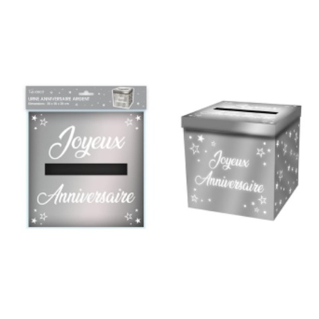 Urne anniversaire paillettes argent