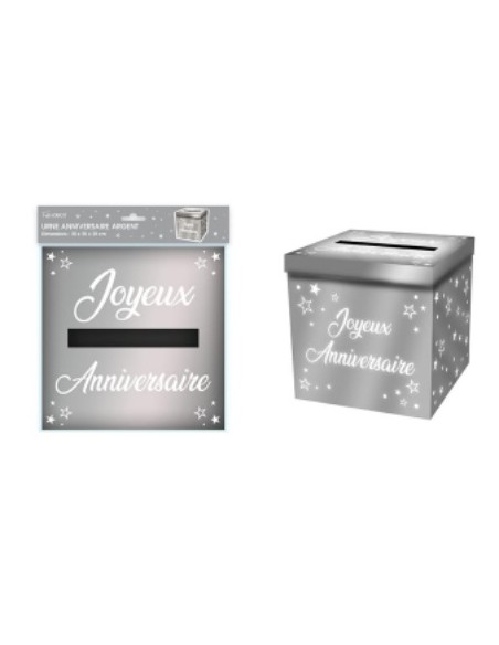 Urne anniversaire paillettes argent