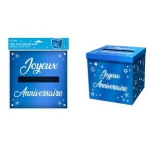 Urne anniversaire paillettes bleues