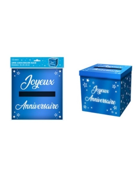 Urne anniversaire paillettes bleues