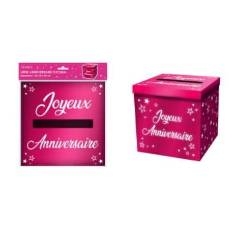 Urne anniversaire paillettes fucshia