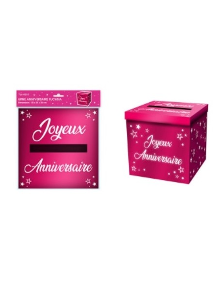 Urne anniversaire paillettes fucshia