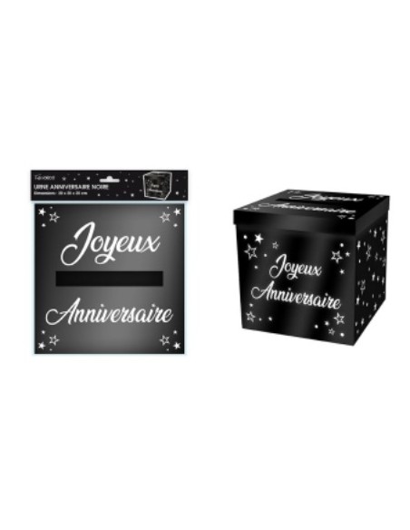Urne anniversaire paillettes noires