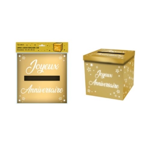 Urne anniversaire paillettes or