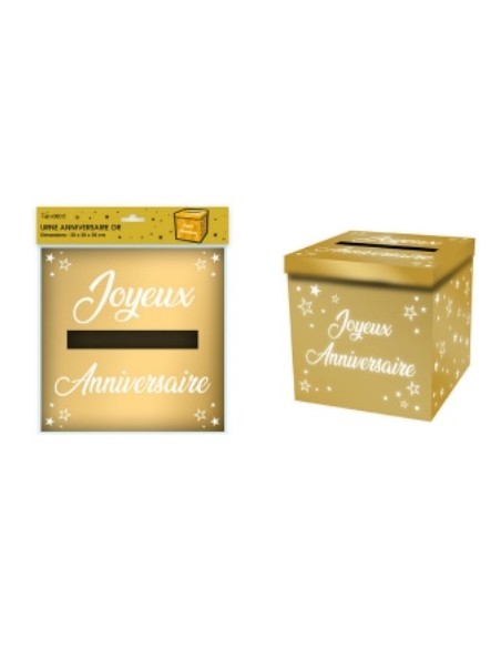 Urne anniversaire paillettes or