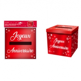 Urne anniversaire paillettes rouges