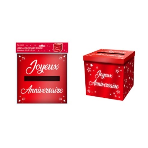 Urne anniversaire paillettes rouges