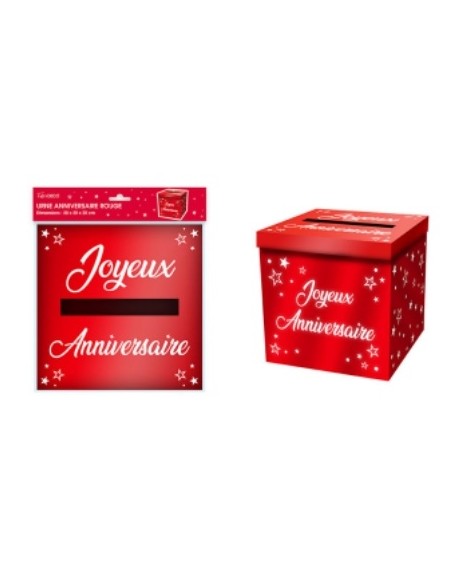 Urne anniversaire paillettes rouges