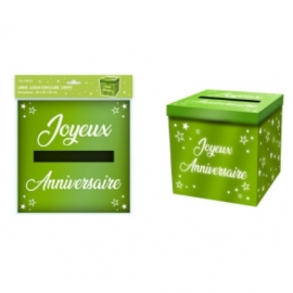 Urne anniversaire paillettes vertes