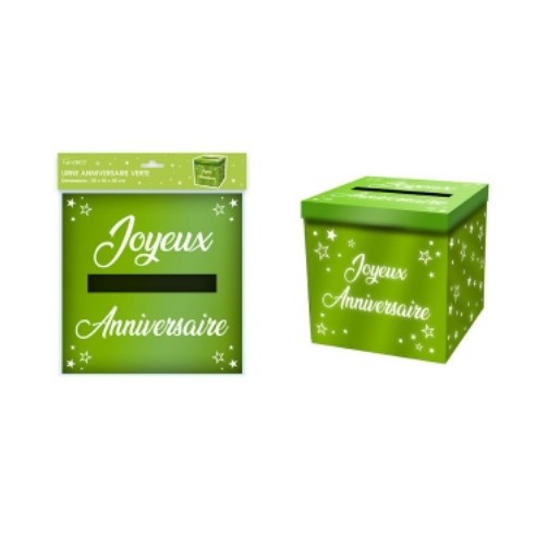 Urne anniversaire paillettes vertes
