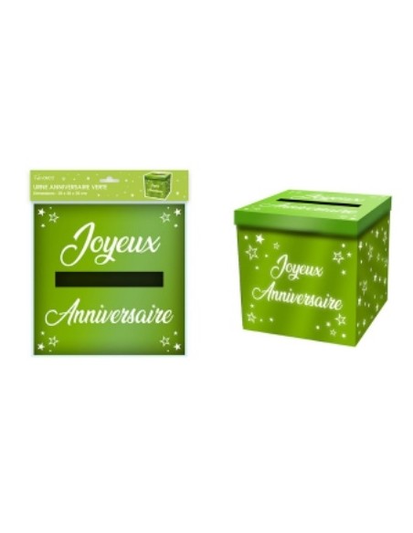 Urne anniversaire paillettes vertes