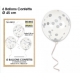 6 ballons confettis argent