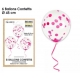 6 ballons confettis bleus