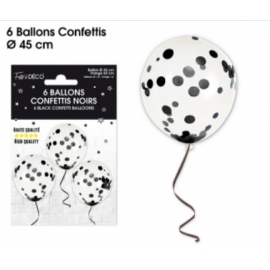 6 ballons confettis fucshia