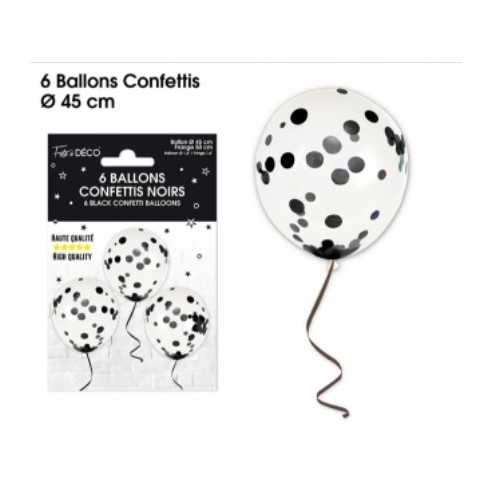 6 ballons confettis fucshia