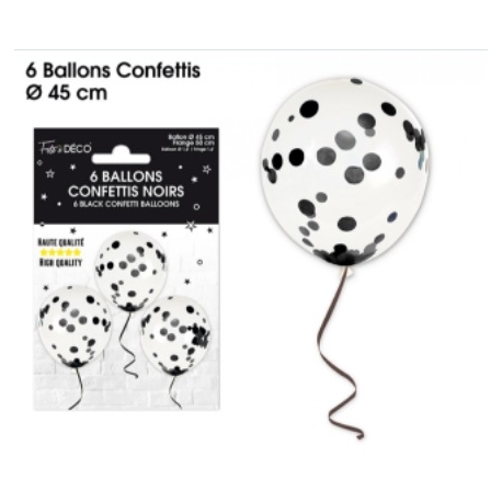 6 ballons confettis fucshia