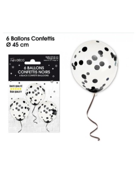 6 ballons confettis fucshia