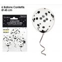 6 ballons confettis noirs