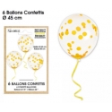 6 ballons confettis or
