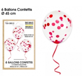 6 ballons confettis or