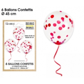 6 ballons confettis or