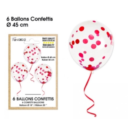 6 ballons confettis or