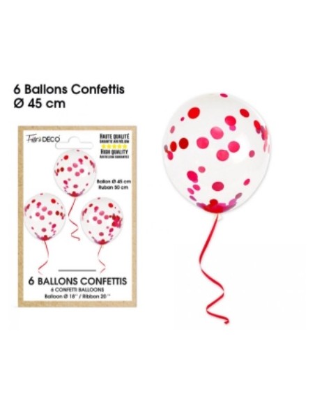 6 ballons confettis or