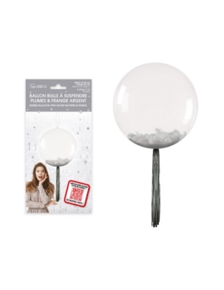 6 ballons confettis argent