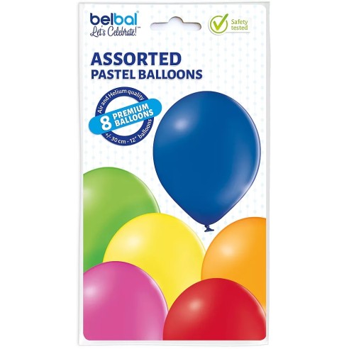8 Ballons pastel diamètre 30cm multicolores