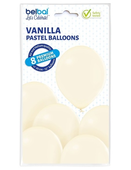 8 Ballons pastel Ø 30cm ivoire