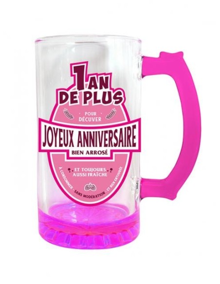 Chope à bière joyeux anniversaire