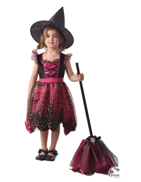 Costume sorcière rose